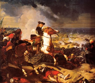 Slag om de duinen bij het beleg van Duinkerken, 14 juni 1658 door Charles Philippe Lariviere