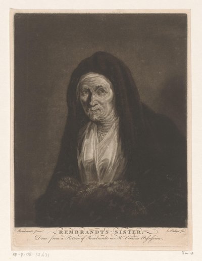 Portret van een onbekende oude vrouw door Charles Phillips