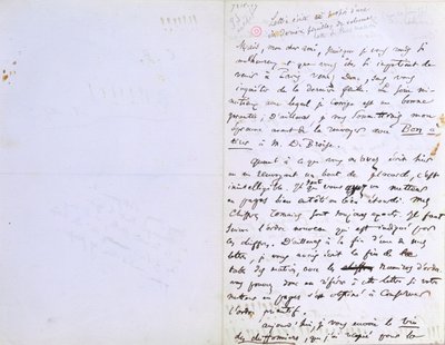 2e pagina van een brief aan Baudelaire