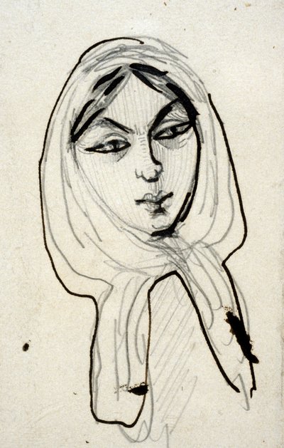 Portret van Jeanne Duval, midden 19e eeuw door Charles Pierre Baudelaire
