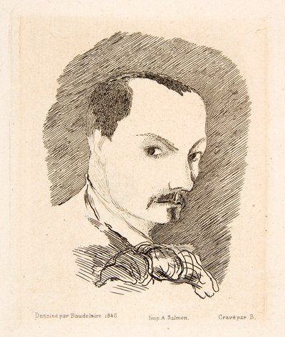 Zelfportret van Charles Baudelaire, pub. 1869 door Charles Pierre Baudelaire