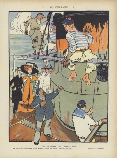 Onze goede zeelieden. Illustratie voor Le Rire door Charles Pourriol