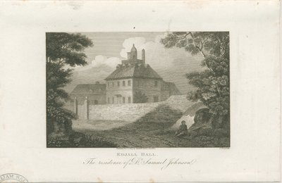 Lichfield - Edial Hall: gravure door Charles Pye