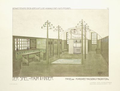 Kinderkamer, c.1901 door Charles Rennie (after) Mackintosh