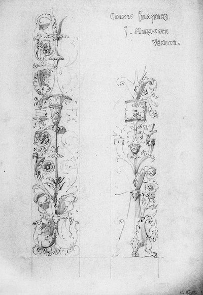 Gesneden Pilasters, S. Miracoli, Venetië, 1891 door Charles Rennie Mackintosh