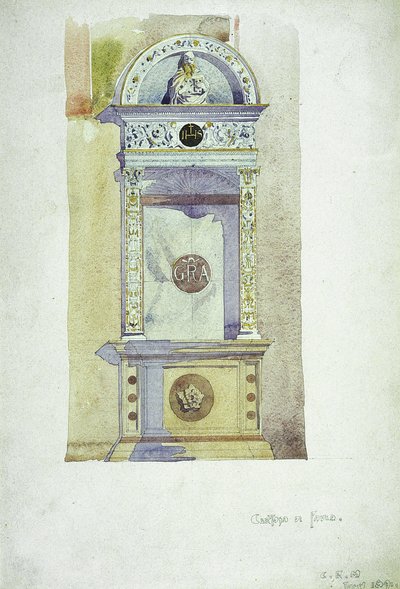 Certosa di Pavia, gedenkteken, 1891 door Charles Rennie Mackintosh