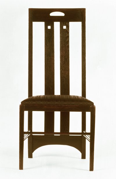 Stoel voor de Witte Eetkamer, Ingram Street Tearooms door Charles Rennie Mackintosh