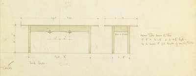 Ontwerp voor een Eettafel en Kleine Tafel door Charles Rennie Mackintosh