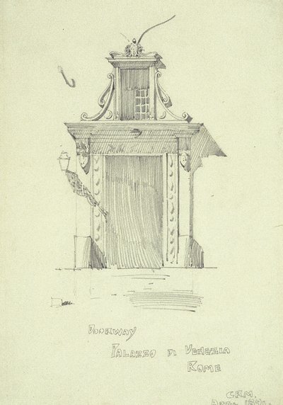 Deur, Palazzo di Venezia, Rome door Charles Rennie Mackintosh