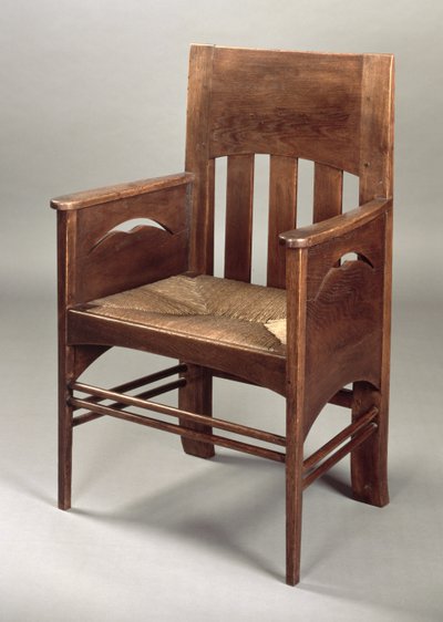 Eiken Armstoel, c.1897 door Charles Rennie Mackintosh