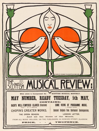 Schotse muzikale recensie door Charles Rennie Mackintosh
