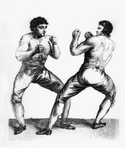 Bokswedstrijd tussen Daniel Mendoza en Richard Humphreys, 29 september 1790 door Charles Reuben Ryley