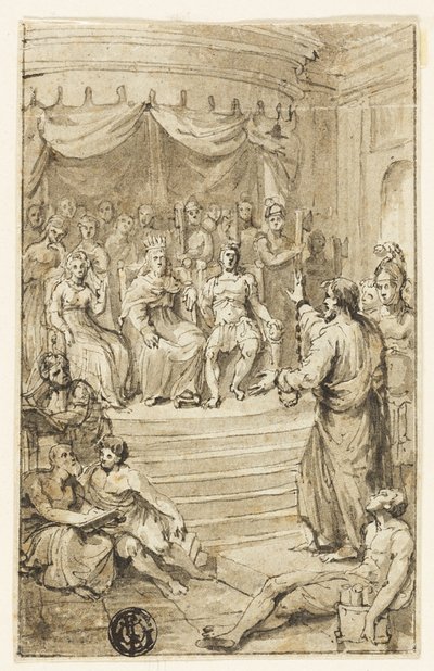 Paulus voor Festus en Agrippa door Charles Reuben Ryley