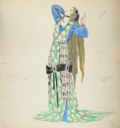 Kostuumontwerp voor Bellengere in Le Mort de Tintagiles, 1912 door Charles Ricketts