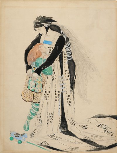 Kostuumontwerp voor de Dood van Tintagiles, 1912 door Charles Ricketts