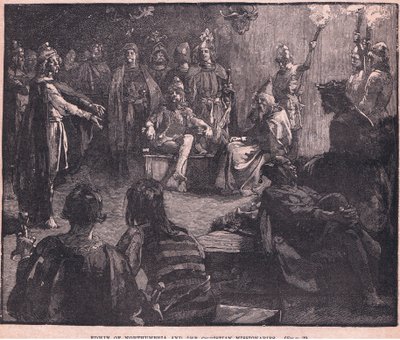 Edwin van Northumbria en de christelijke missionarissen door Charles Ricketts