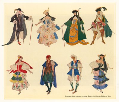 Originele ontwerpen voor The Gondoliers door Charles Ricketts