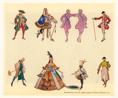 Originele ontwerpen voor The Gondoliers door Charles Ricketts