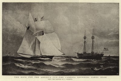 De race voor de America Cup, de Cambria rondt Sandy Hook door Charles Ricketts