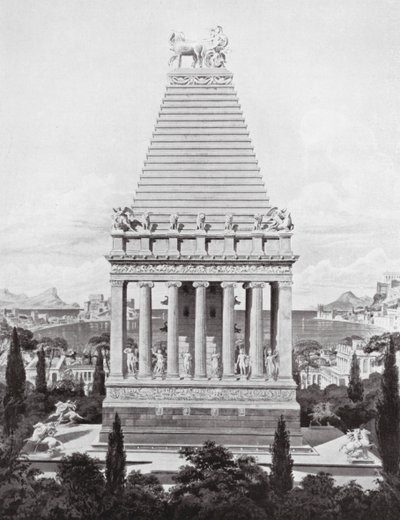 Het Originele Mausoleum, ca. 353 v.Chr. door Charles Robert (after) Cockerell