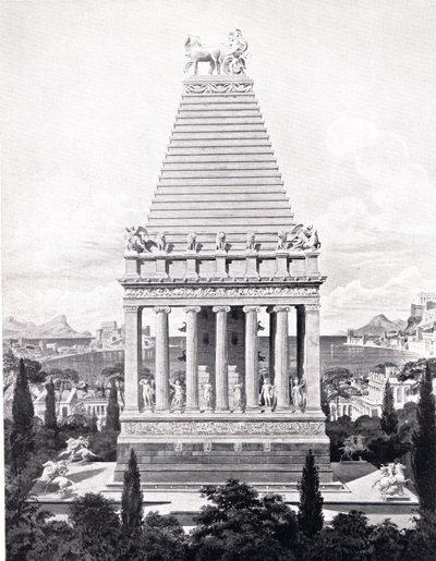 Het originele mausoleum, illustratie uit 