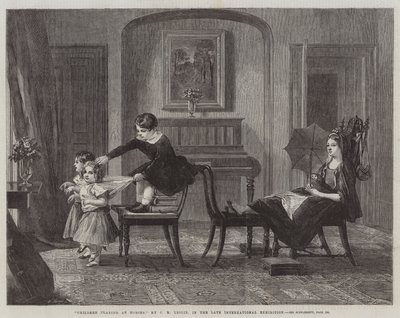 Kinderen spelen Paardje, in de late Internationale Tentoonstelling door Charles Robert Leslie
