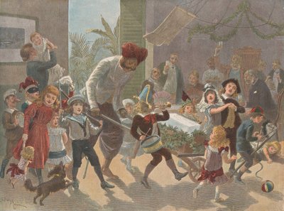 Het kerstblok in India — Het ijs binnenbrengen, uit The Graphic Christmas Number, december 2, 1889 door Charles Roberts