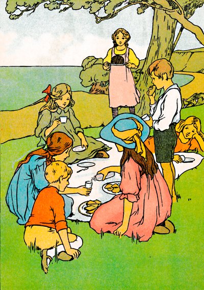 Een kerstdiner in Nieuw-Zeeland, 1912 door Charles Robinson