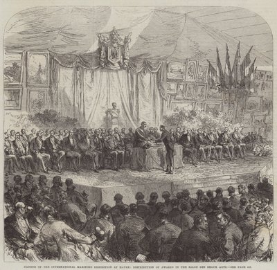 Sluiting van de Internationale Maritieme Tentoonstelling in Havre, Uitreiking van Prijzen in de Salon des Beaux Arts door Sir John Charles Robinson