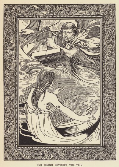 Ino geeft Odysseus de sluier door Sir John Charles Robinson