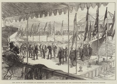 Nieuwe route naar het continent via Sheerness en Vlissingen, Prins Hendrik van Nederland ontvangt de Engelse bezoekers door Sir John Charles Robinson