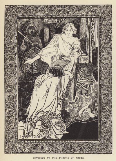 Odysseus bij de troon van Arete door Sir John Charles Robinson