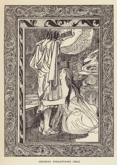 Odysseus bedreigt Circe door Sir John Charles Robinson