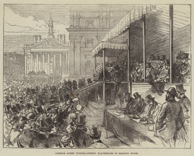 Opening van Queen Victoria-Street, Blackfriars naar Mansion House door Sir John Charles Robinson