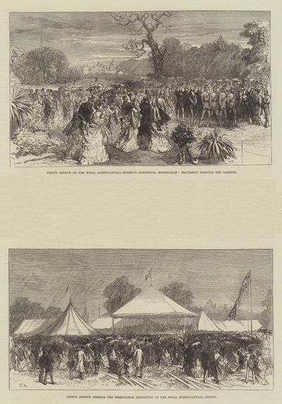 Prins Arthur op de Tentoonstelling van de Koninklijke Tuinbouwvereniging in Birmingham door Sir John Charles Robinson