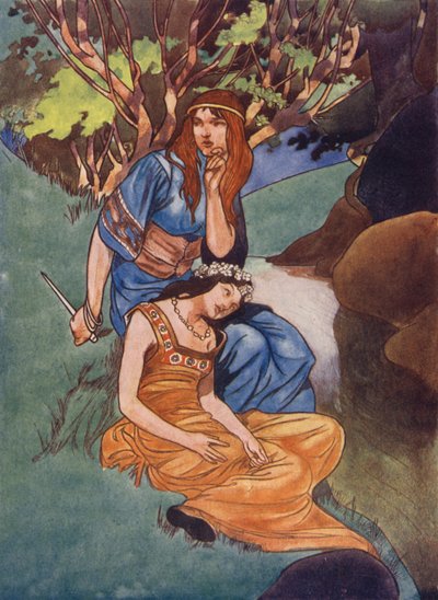 De vrouw van Prins Boya lokte het jonge meisje het bos in door Charles Robinson