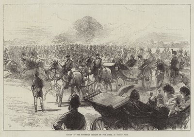Review van de Household Brigade door de koningin, in Bushey Park door Sir John Charles Robinson