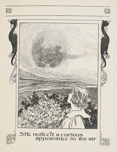 Ze merkte een merkwaardig verschijnsel in de lucht. Alice en de Cheshire kat door Charles Robinson