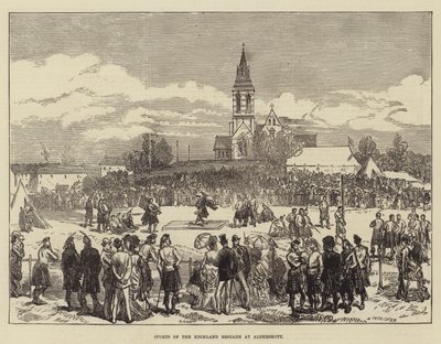 Sporten van de Highland Brigade in Aldershott door Sir John Charles Robinson