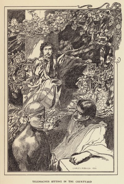 Telemachus zittend in de binnenplaats door Sir John Charles Robinson