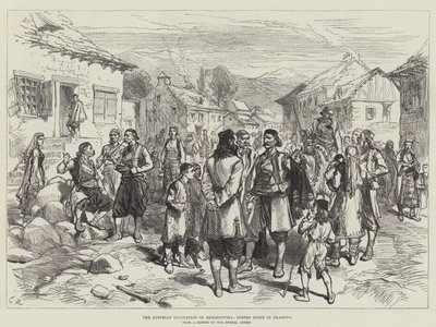 De Oostenrijkse bezetting van Herzegovina, Straatscène in Grahovo door Sir John Charles Robinson