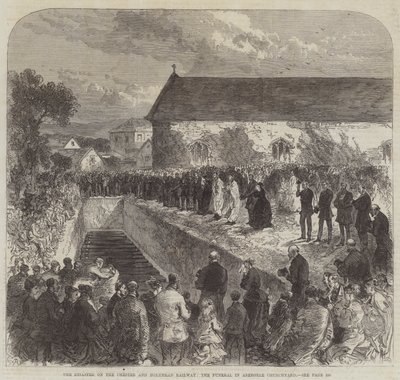 De ramp op de Chester en Holyhead Railway, de begrafenis in Abergele Churchyard door Sir John Charles Robinson