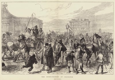 De paardenmarkt in Islington door Sir John Charles Robinson