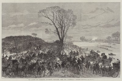 De Oxford en Cambridge Universiteit Bootrace, vanaf de Sandhills, tegenover Chiswick door Sir John Charles Robinson