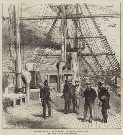 De Reis van de Prins van Wales naar India, Achterdek van de Serapis door Sir John Charles Robinson