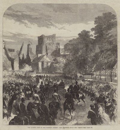 Het bezoek van de koningin aan de Schotse grens, de intrede van Hare Majesteit in Kelso door Sir John Charles Robinson