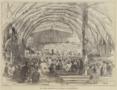 De Welshe Eisteddfod in Pwllheli, Carnarvonshire door Sir John Charles Robinson