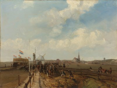 Renbaan in Scheveningen, geopend op 3 augustus 1846 door Charles Rochussen (signed by artist)