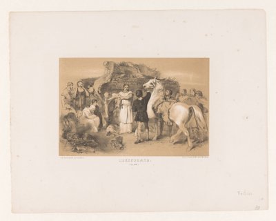 Crematie van gedode krijgers door Charles Rochussen