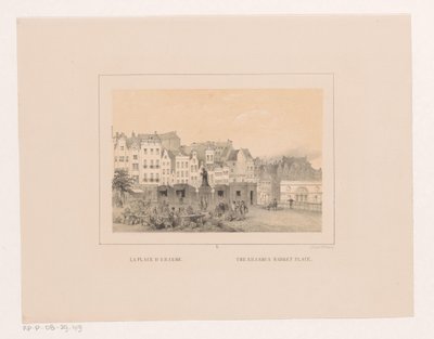 Gezicht op de Grotemarkt te Rotterdam door Charles Rochussen